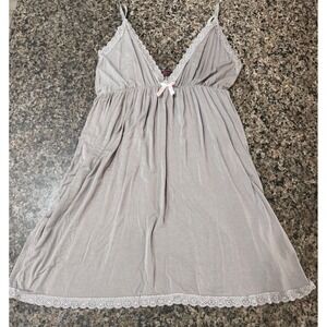 Avidlove Gray Lace Trim Babydoll Chemise Nightgown Sleepwear Small Grey